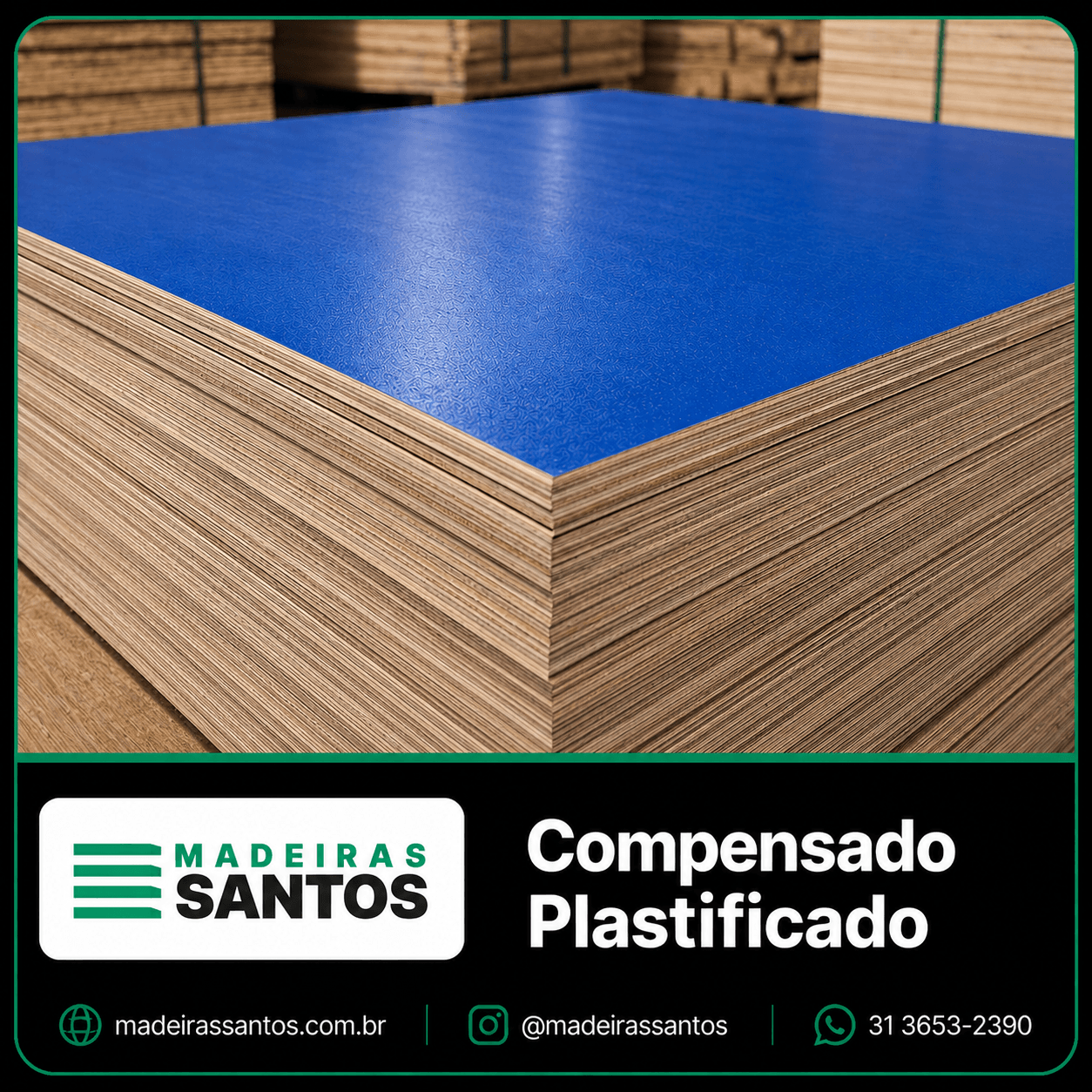 Compensado plastificado disponível na Madeiras Santos para obras e formas de concreto