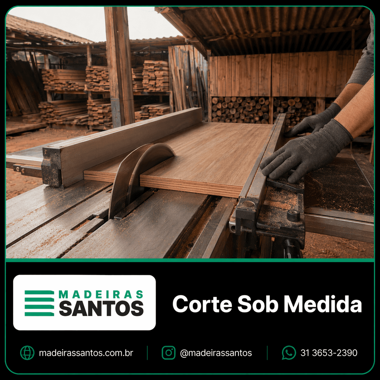 Serviço de corte de madeira sob medida na Madeiras Santos