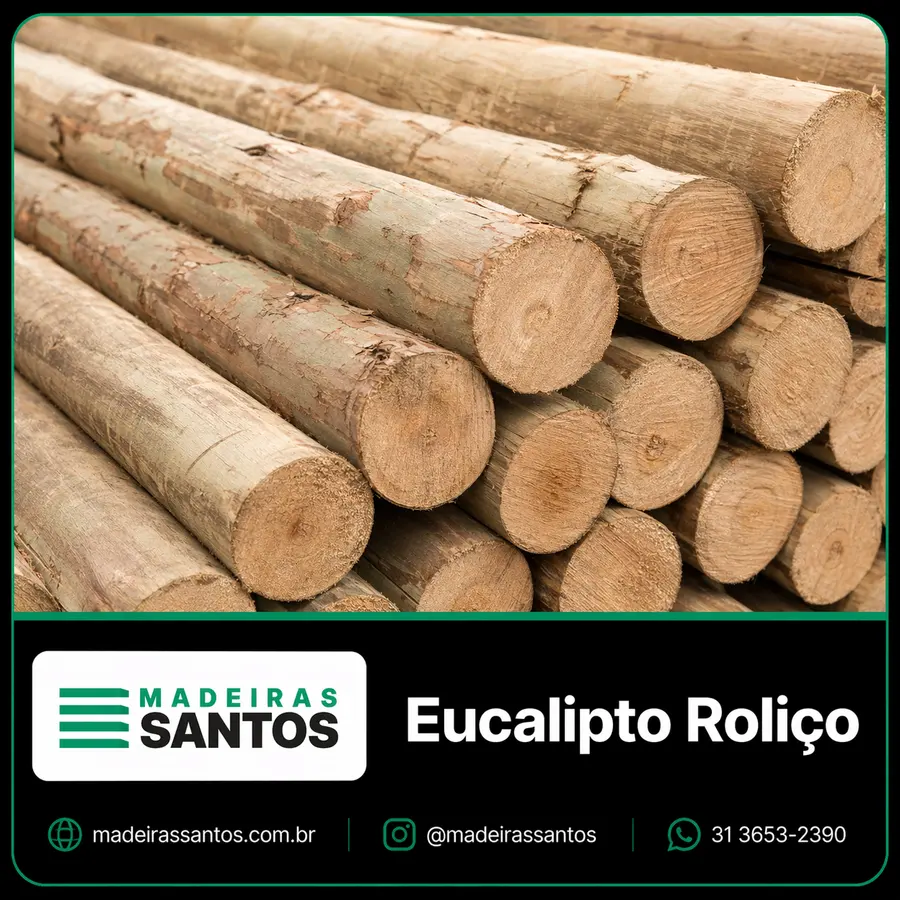 Escoras de eucalipto para apoio, escoramento e uso em obra