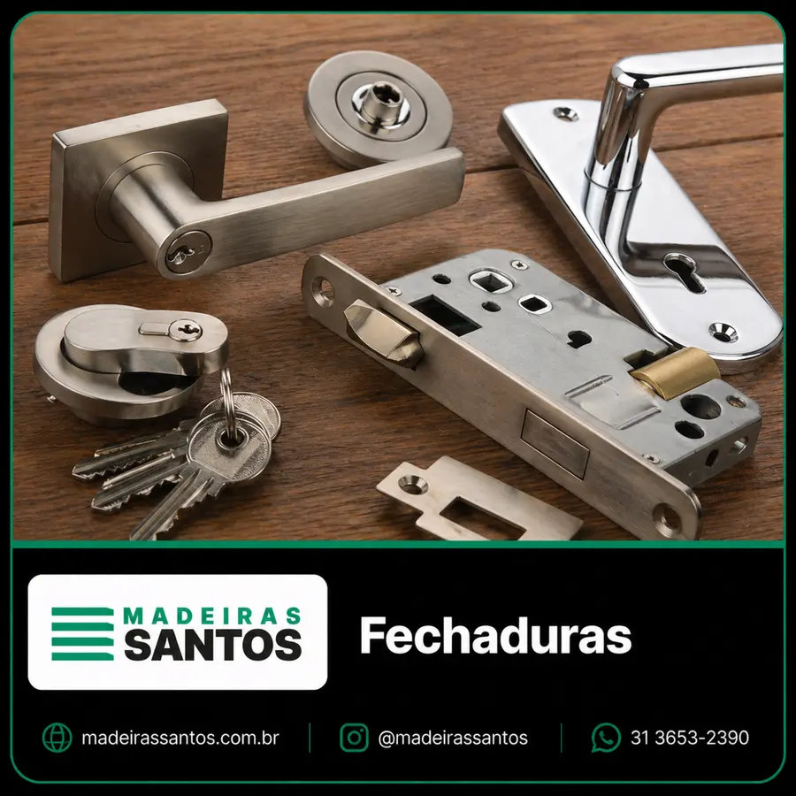 Fechaduras para portas internas, externas e acabamento