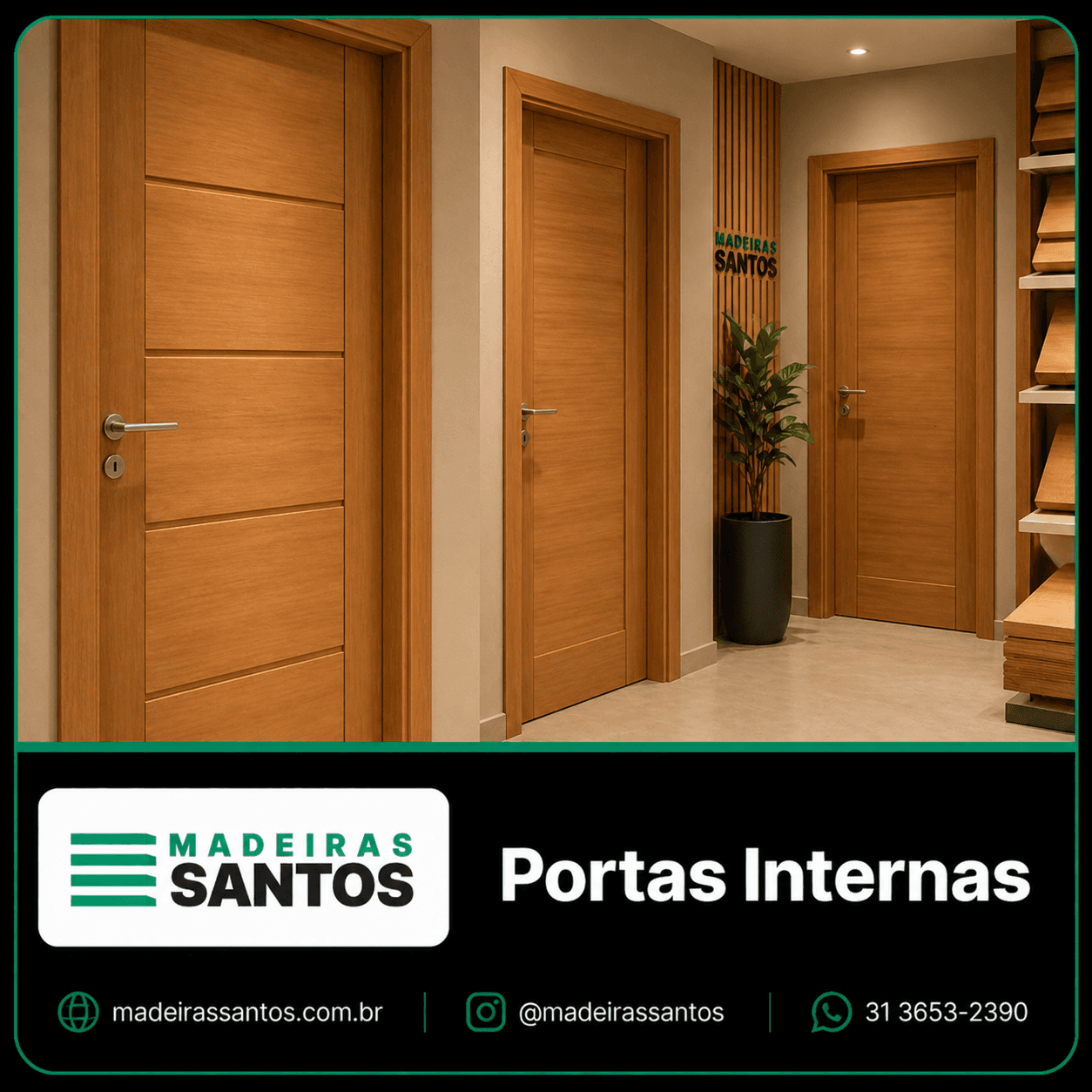 Porta interna de madeira para acabamento residencial