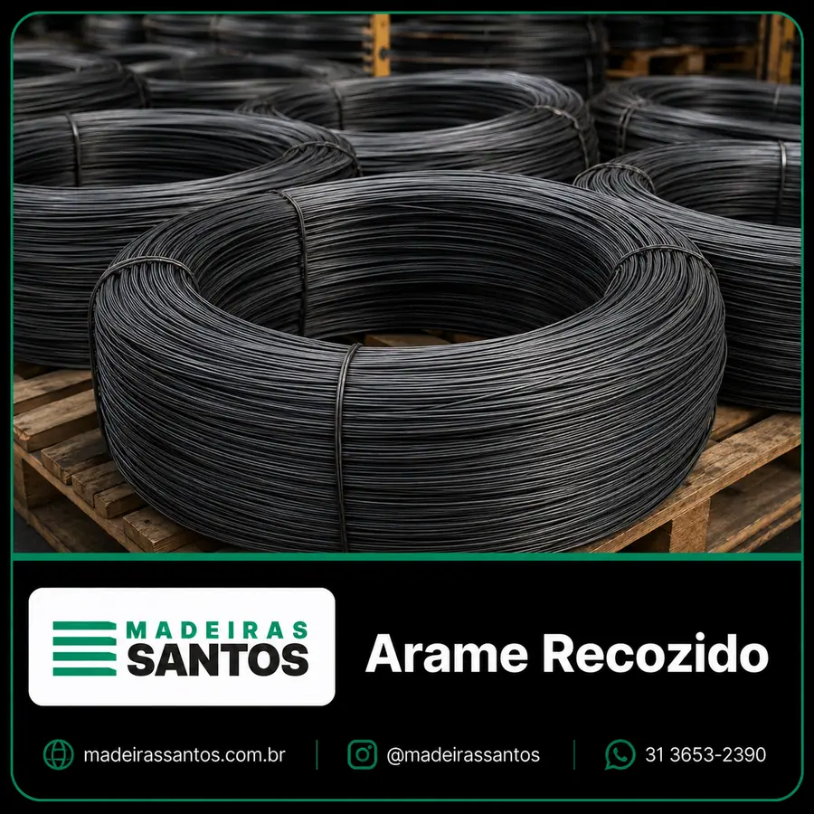 Arame recozido disponível na Madeiras Santos para amarrações e uso em obra