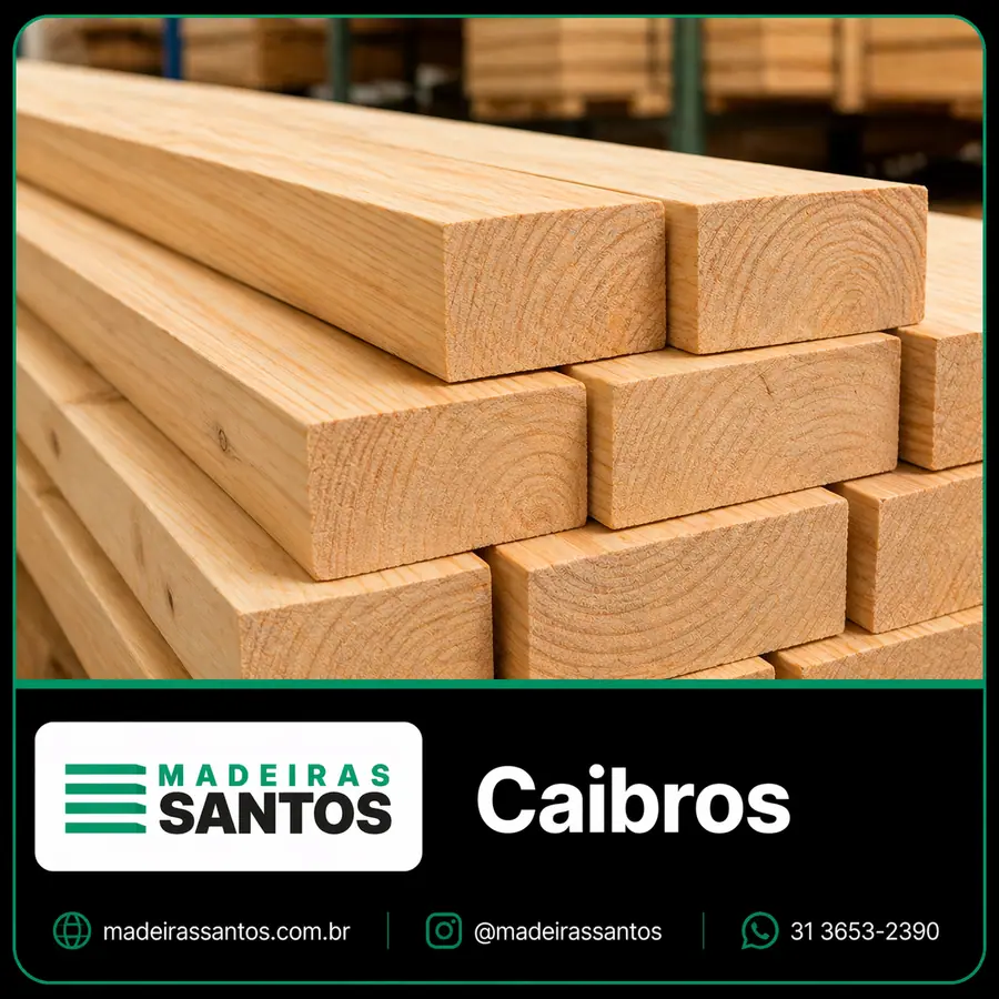 Caibros de madeira para obra, apoio e estrutura leve