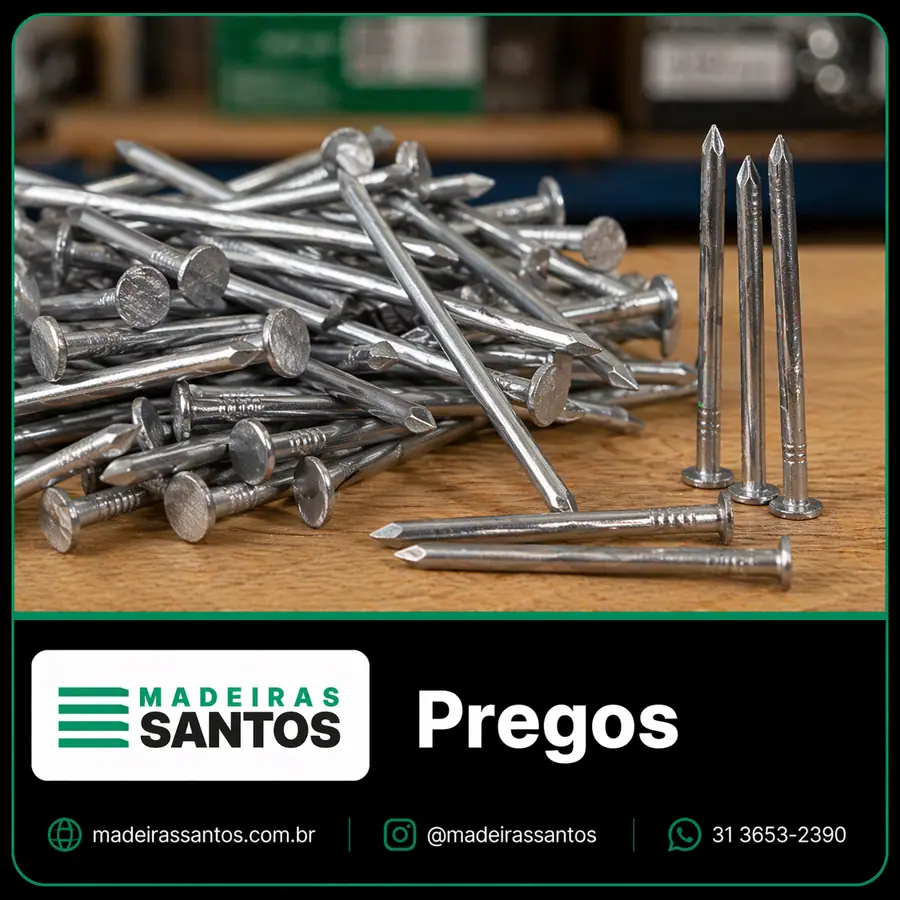 Ferragens e acessórios para obra e uso geral disponíveis na Madeiras Santos