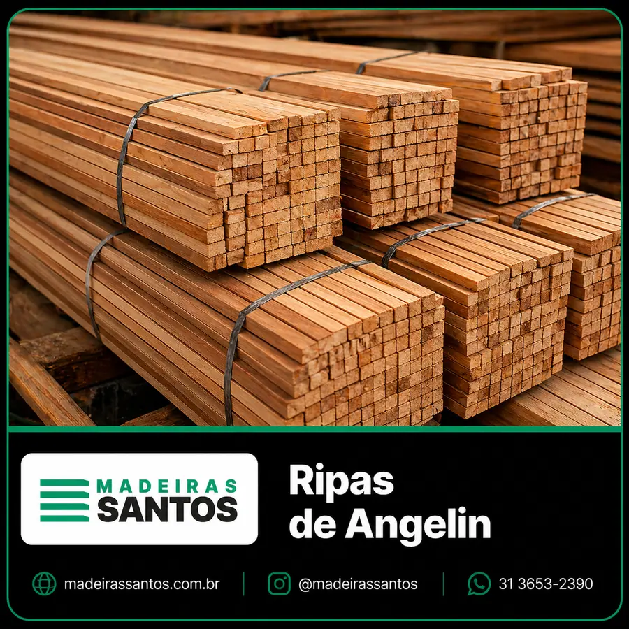 Ripas de Angelim disponíveis na Madeiras Santos para obra, reforma e apoio