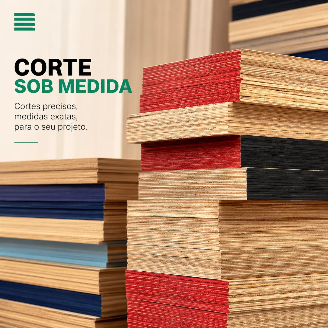 Chapas e madeiras cortadas sob medida para obra, reforma e acabamento