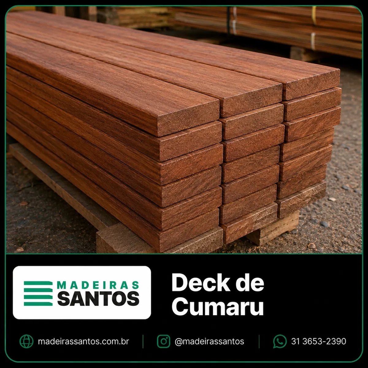 Deck de Cumaru para áreas externas, varandas, jardins e espaços gourmet