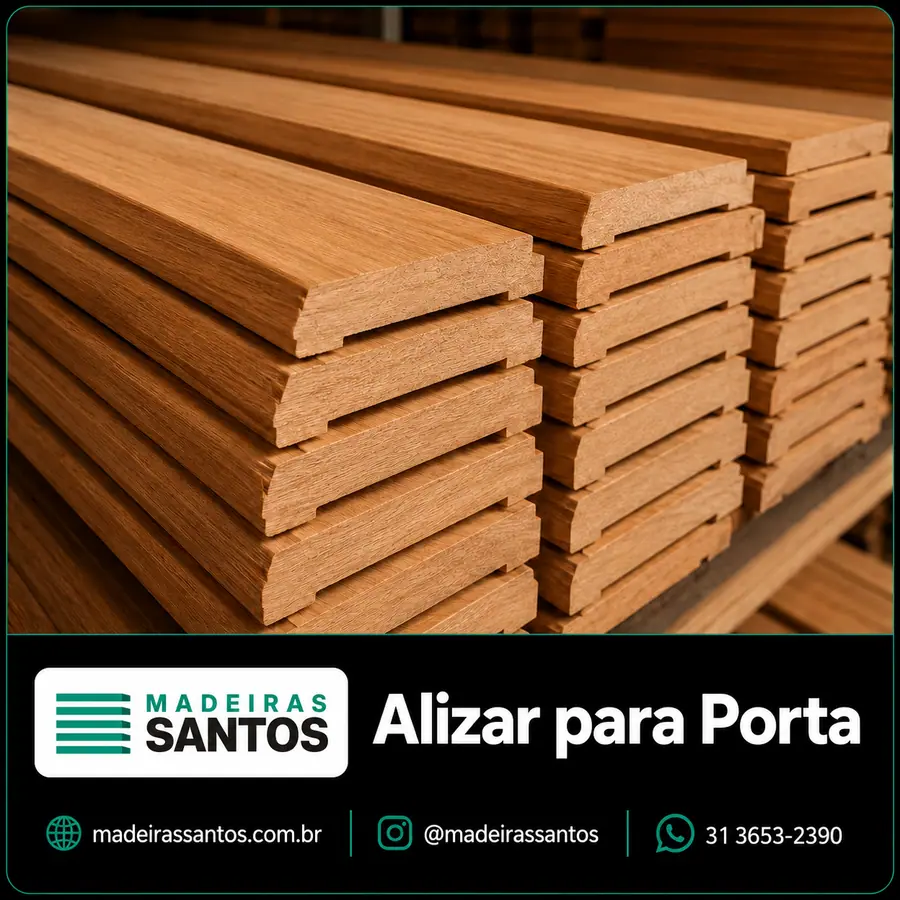 Alizar para porta disponível na Madeiras Santos para acabamento de portas